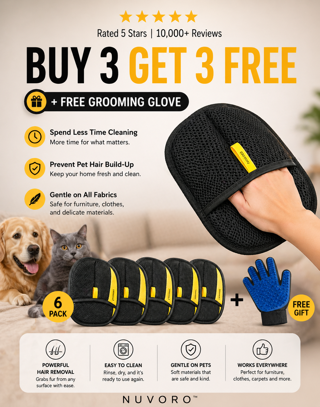 Pet Hair Removal Glove